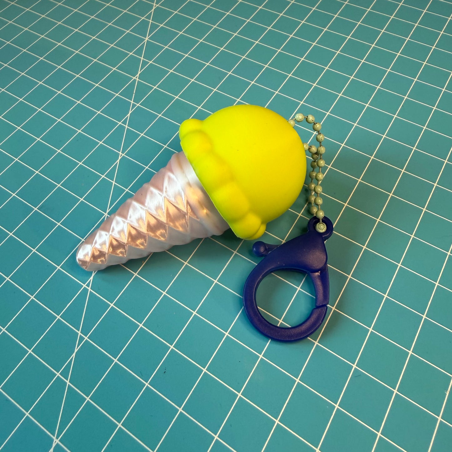 Ice Cream Waffle Clicker Keychain